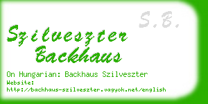 szilveszter backhaus business card